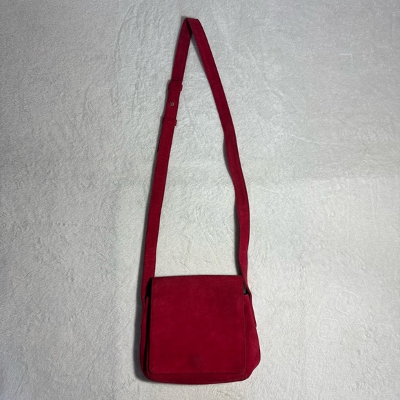 Vintage Red Suede Shoulder Bag, Made in Italy by Donna Karan New York - Picture 2 of 9